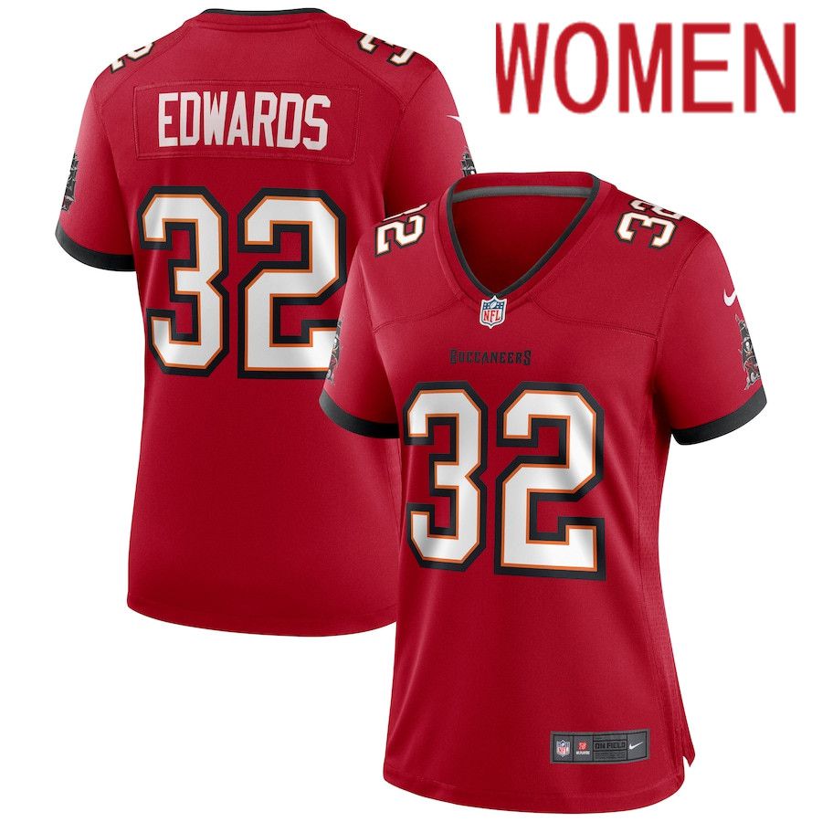 Women Tampa Bay Buccaneers #32 Mike Edwards Nike Red Game NFL Jersey->women nfl jersey->Women Jersey
